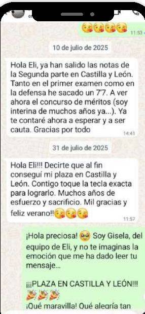 Mensaje de Fátima (Castilla y León) con su nota: 7,7 y sacó plaza